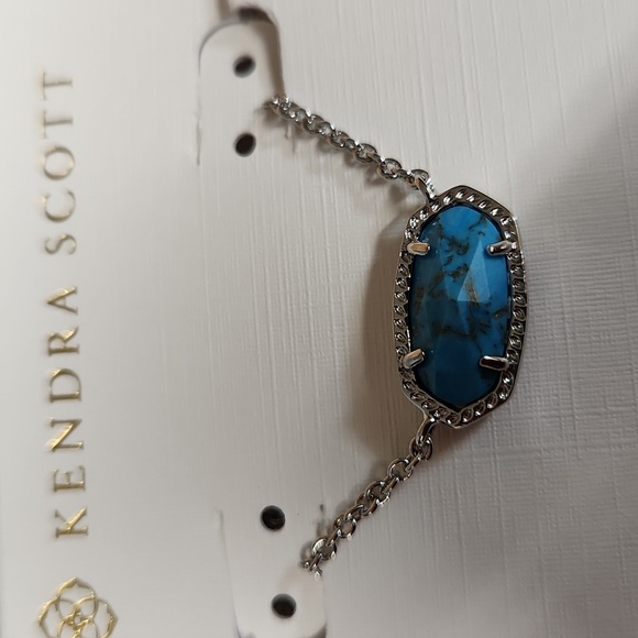 Kendra Scott Ellie Necklace In Silver Tone Bronze Veined Turquoise Magnesite - Picture 3 of 7